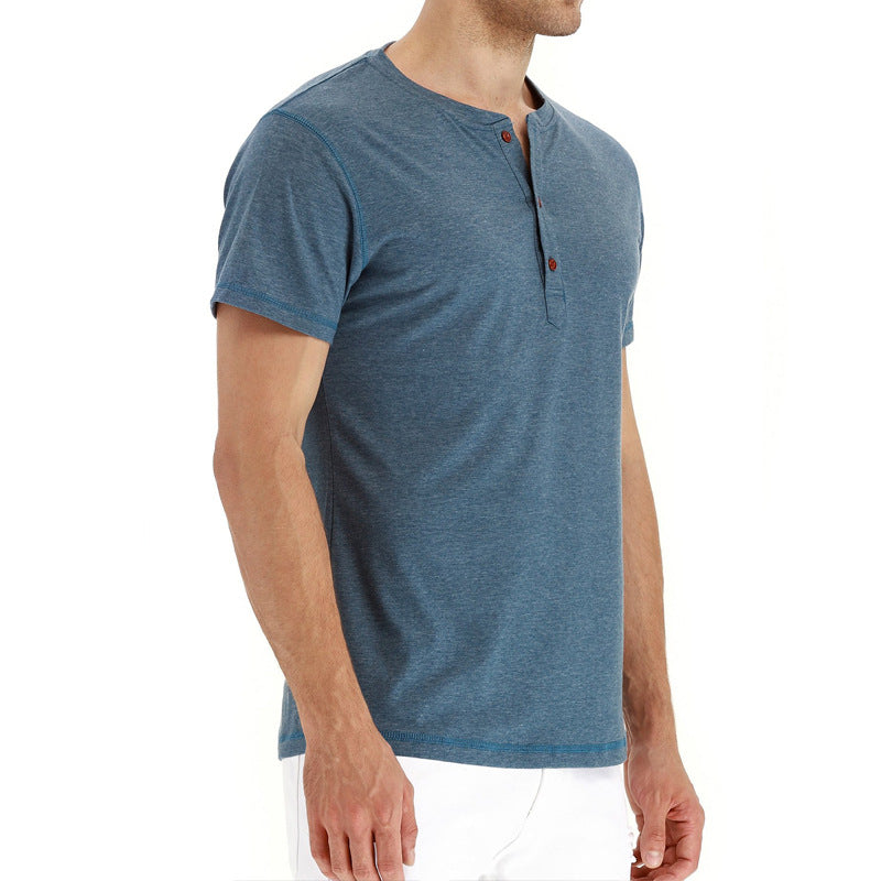 Max | Zomers katoenen overhemd met 3 knopen in de kleur Marineblauw voor heren in stijl ideaal voor de zomer.