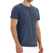 Max | Zomers katoenen overhemd met 3 knopen in de kleur Marineblauw voor heren in stijl ideaal voor de zomer.