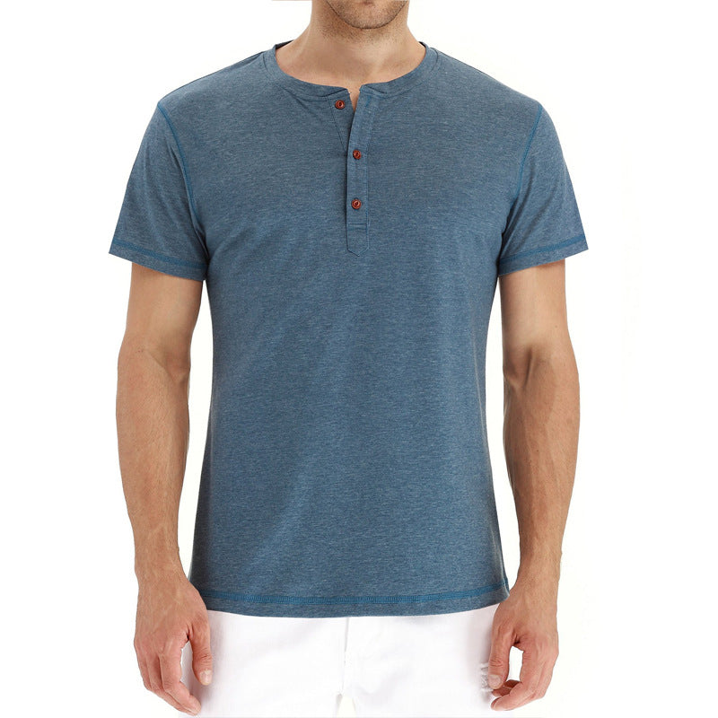 Max | Zomers katoenen overhemd met 3 knopen in de kleur Marineblauw voor heren in stijl ideaal voor de zomer.