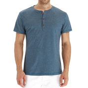 Max | Zomers katoenen overhemd met 3 knopen in de kleur Marineblauw voor heren in stijl ideaal voor de zomer.