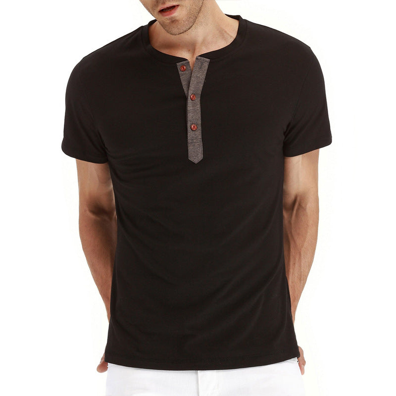 Max | Zomers katoenen overhemd met 3 knopen in de kleur Zwart voor heren in stijl ideaal voor de zomer.