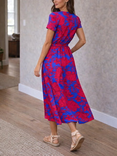 Wrap midi jurk met bloemen