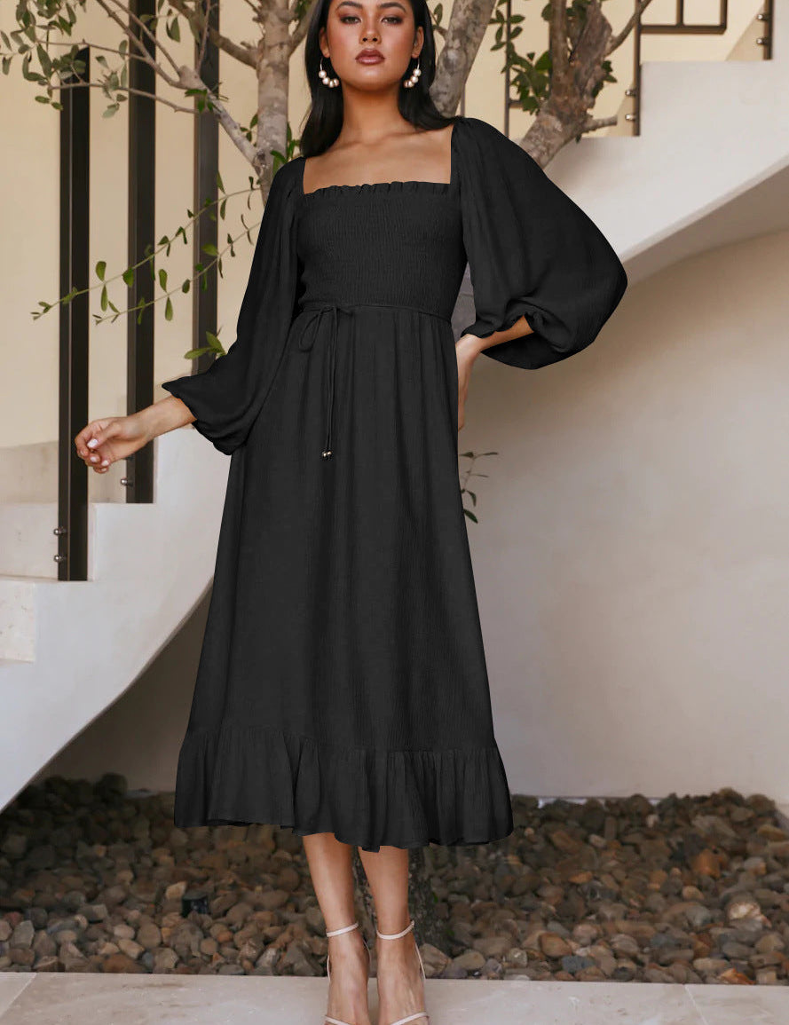 Mila | Boheemse zomerjurk in de kleur Zwart voor dames in stijl ideaal voor de zomer.