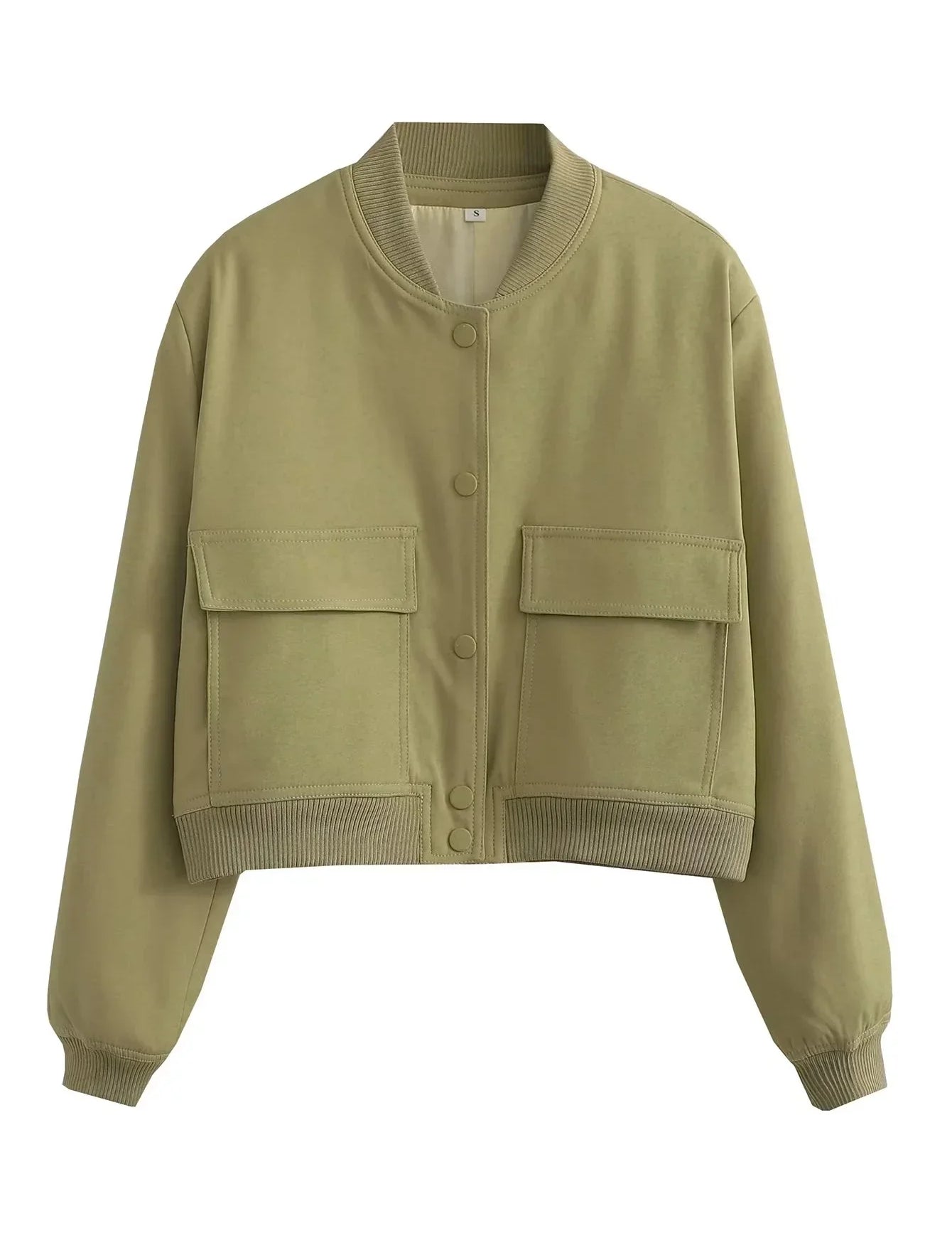 Mila | Casual bomberjack dames in de kleur Khaki voor dames in Streetwear stijl ideaal voor de herfst.