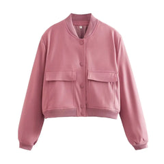 Mila | Casual bomberjack dames in de kleur Roze voor dames in Streetwear stijl ideaal voor de herfst.