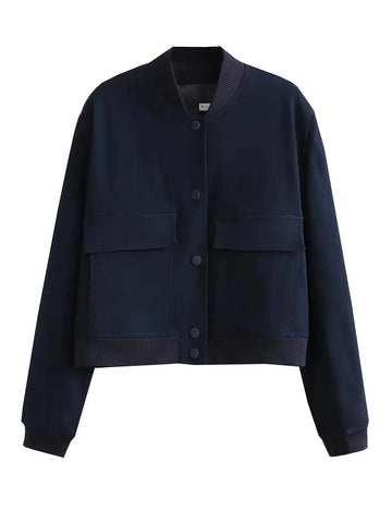 Mila | Casual bomberjack dames in de kleur Zwart voor dames in Streetwear stijl ideaal voor de herfst.