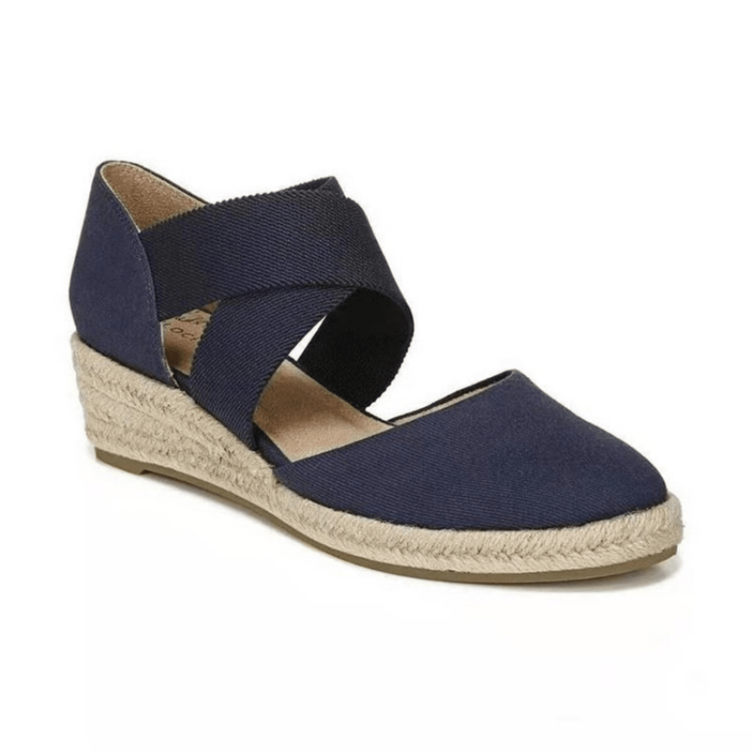 Mila | Espadrilles met kruisband & sleehak van touw in de kleur Zwart voor dames in Beach stijl ideaal voor de zomer.