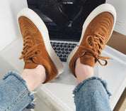 Mila | Trendy canvas platform sneakers in de kleur Khaki voor heren in Streetwear stijl ideaal voor de herfst.