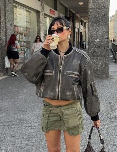 Milan | Gewassen vintage leren damesjas in de kleur Bruin voor dames in Heritage stijl ideaal voor de herfst.