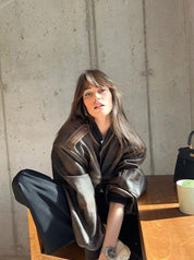 Milan | Gewassen vintage leren damesjas in de kleur Bruin voor dames in Heritage stijl ideaal voor de herfst.