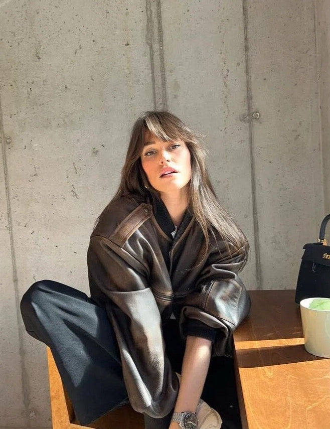 Milan | Gewassen vintage leren damesjas in de kleur Bruin voor dames in Heritage stijl ideaal voor de herfst.