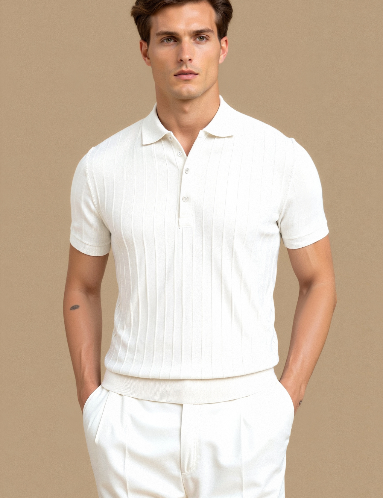 Stijlvolle Milan Polo met Verticale Streep