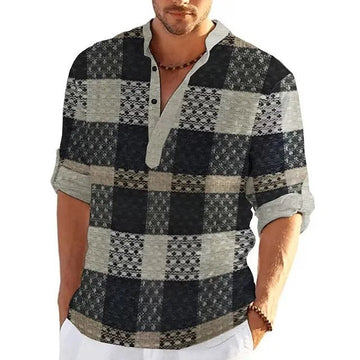 Milander | Heren Poloshirt met 3D Print in de kleur Grijs voor heren in stijl ideaal voor de lente.