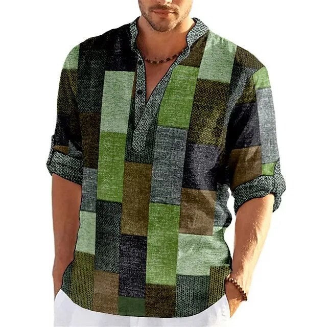 Milander | Heren Poloshirt met 3D Print in de kleur Groen voor heren in stijl ideaal voor de lente.