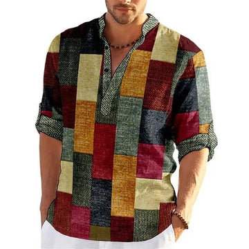 Milander | Heren Poloshirt met 3D Print in de kleur Kastanjebruin voor heren in stijl ideaal voor de lente.