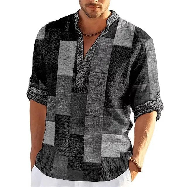 Milander | Heren Poloshirt met 3D Print in de kleur Zwart voor heren in stijl ideaal voor de lente.