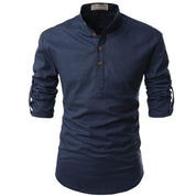 Milo | T-shirt voor heren in de kleur Donkerblauw voor heren in stijl ideaal voor de herfst.