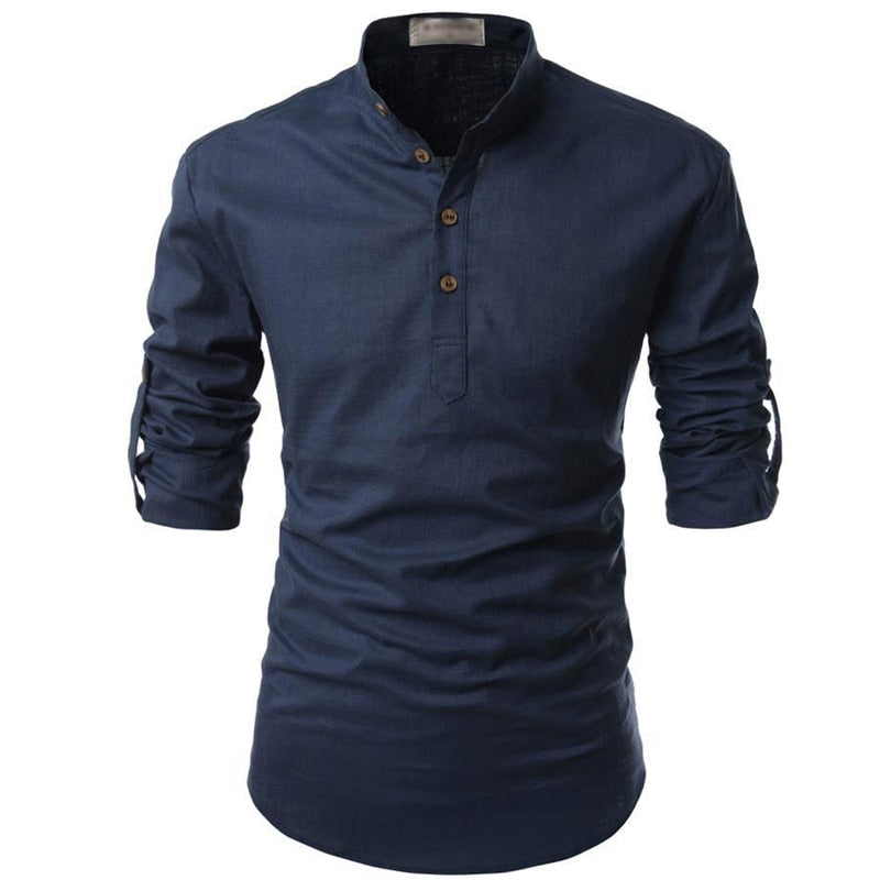 Milo | T-shirt voor heren in de kleur Donkerblauw voor heren in stijl ideaal voor de herfst.