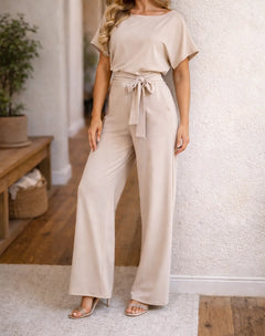 Tops en pants set met wijde broek