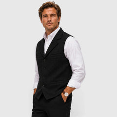 Gilet met herringbone patroon
