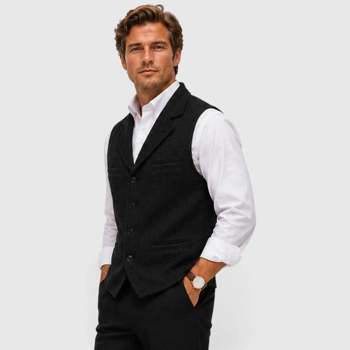 Gilet met herringbone patroon