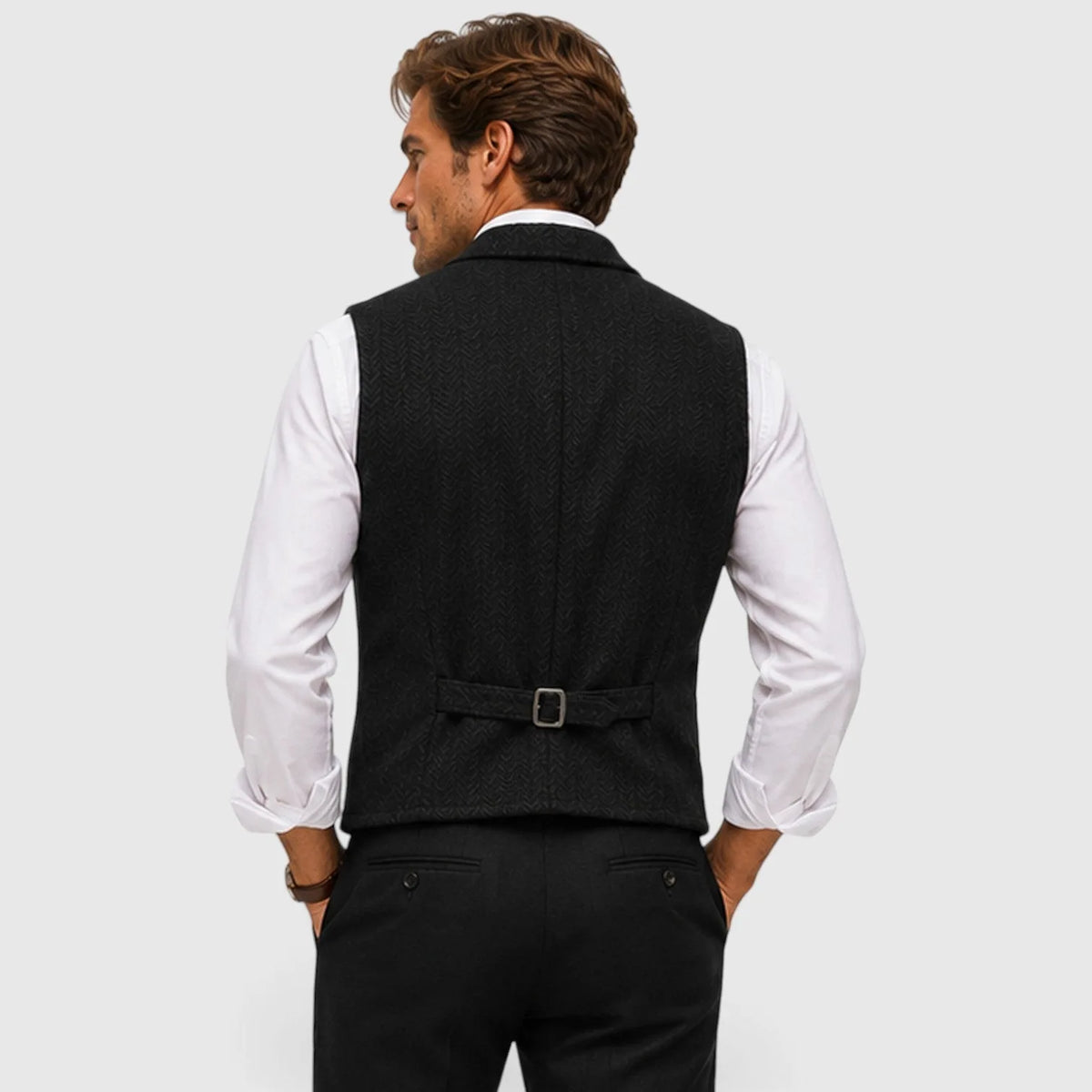 Gilet met herringbone patroon