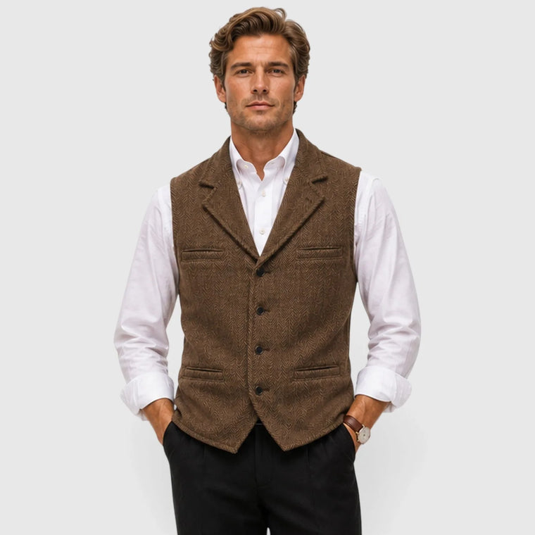 Gilet met herringbone patroon