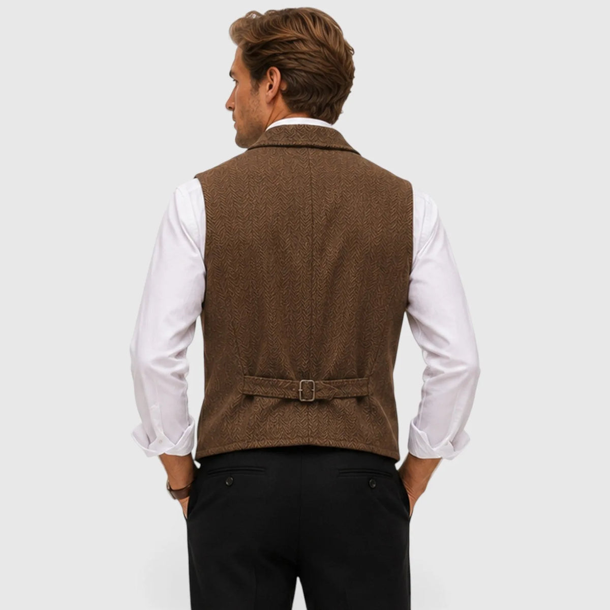 Gilet met herringbone patroon