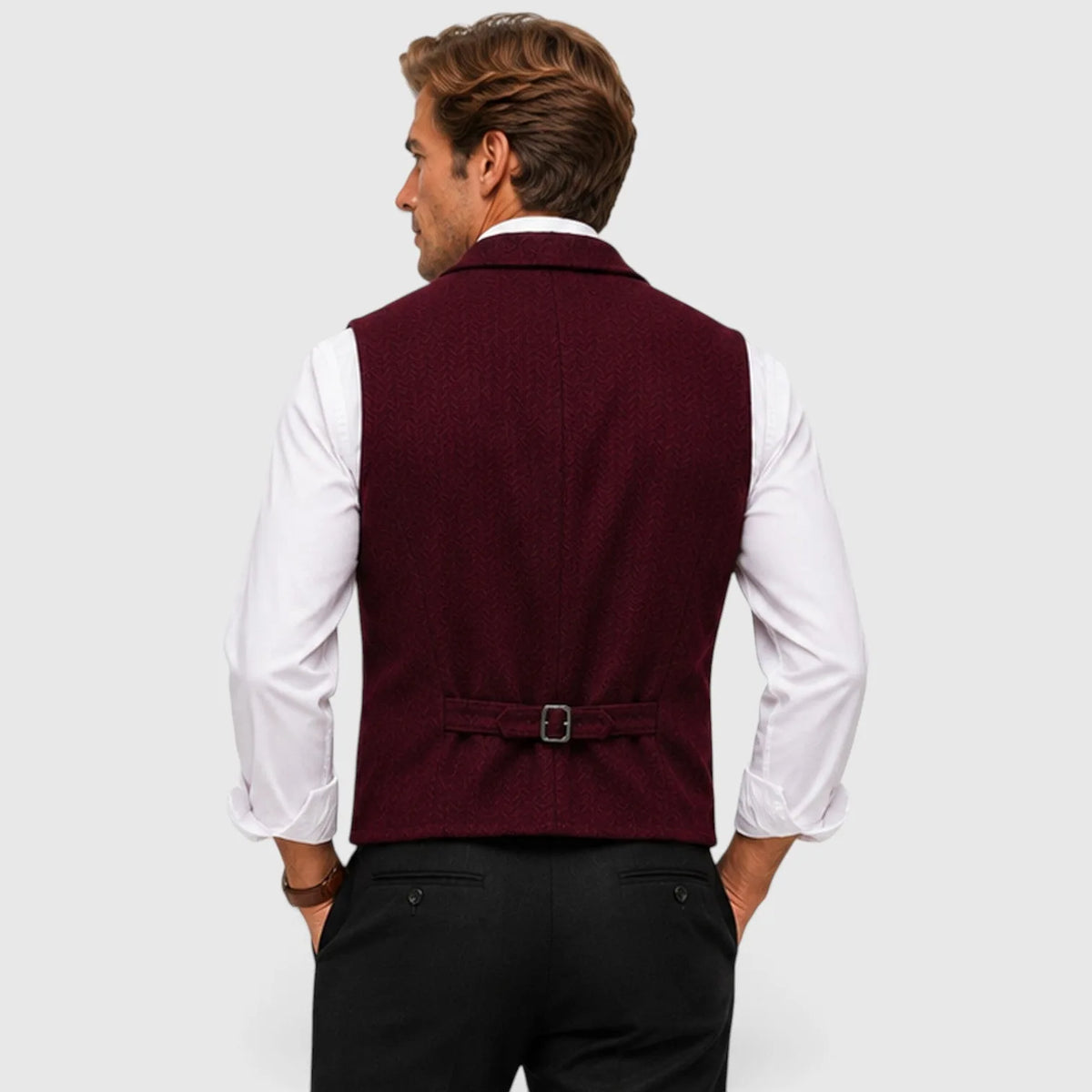 Gilet met herringbone patroon