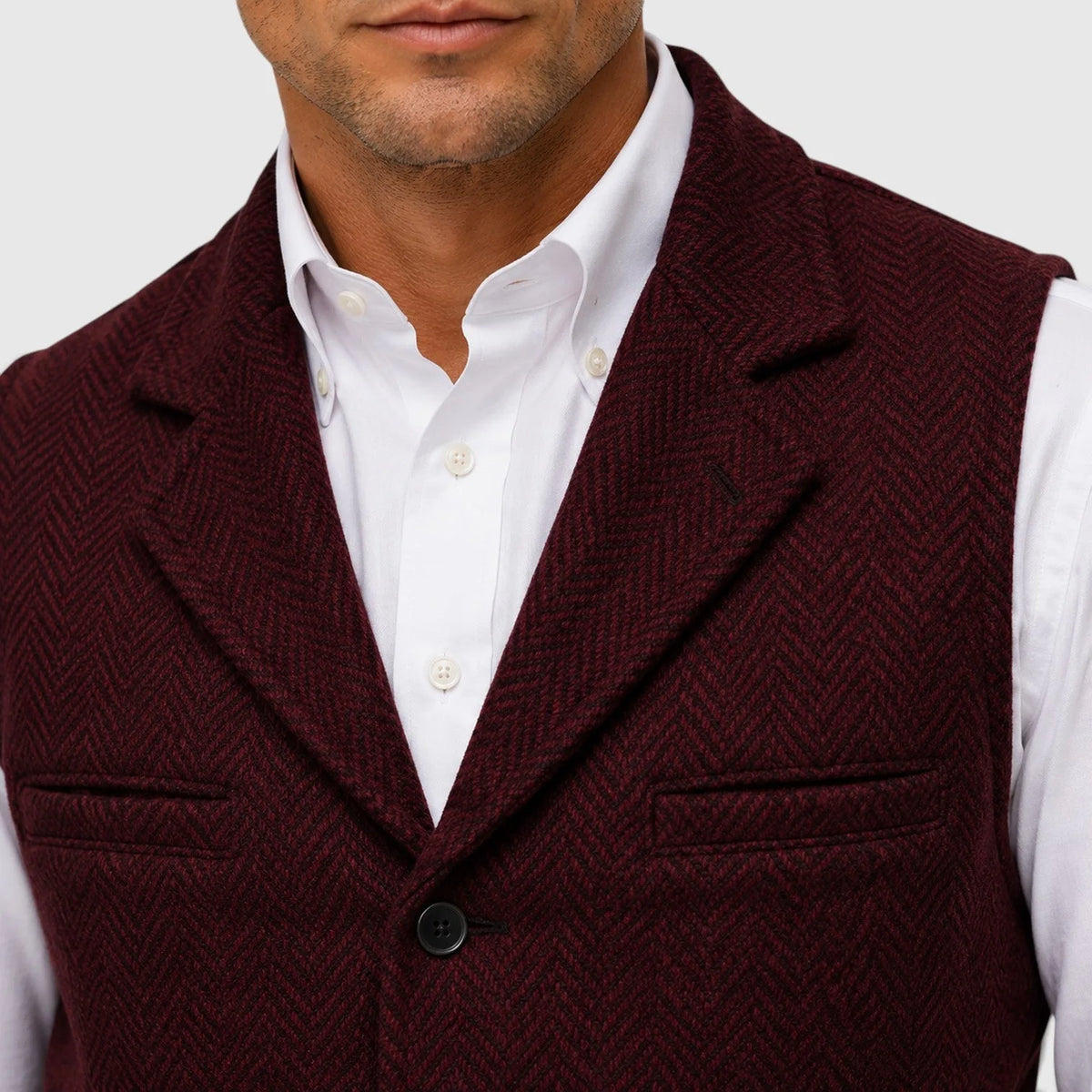 Gilet met herringbone patroon