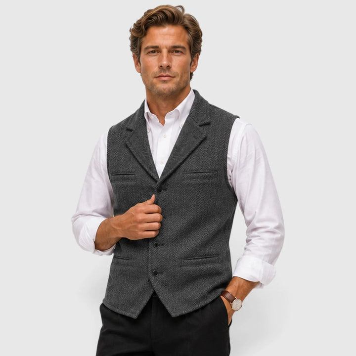 Gilet met herringbone patroon