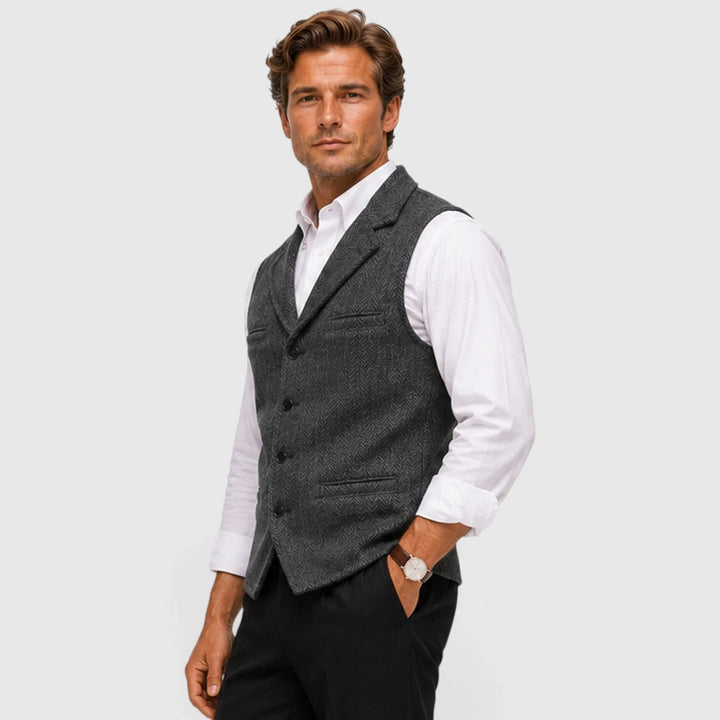 Gilet met herringbone patroon