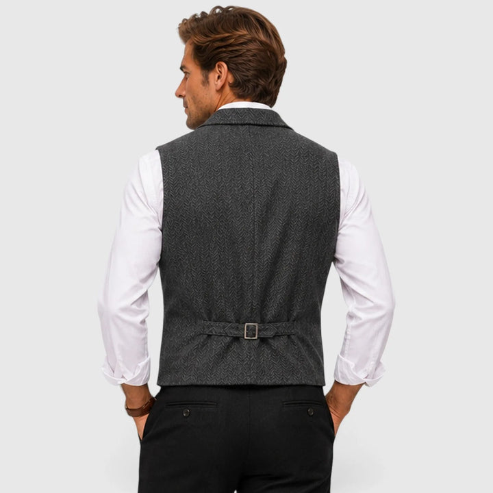 Gilet met herringbone patroon