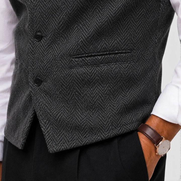 Gilet met herringbone patroon
