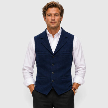 Gilet met herringbone patroon