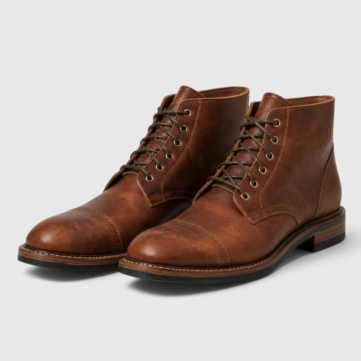 Veterschoenen boots met cap toe