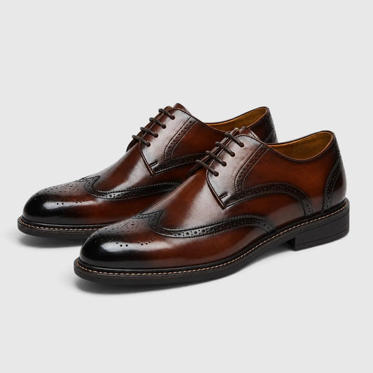 Derby schoenen met brogue details