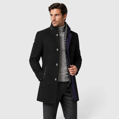 Formele heren trenchcoat met dubbele knoop
