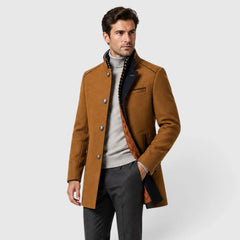 Formele heren trenchcoat met dubbele knoop