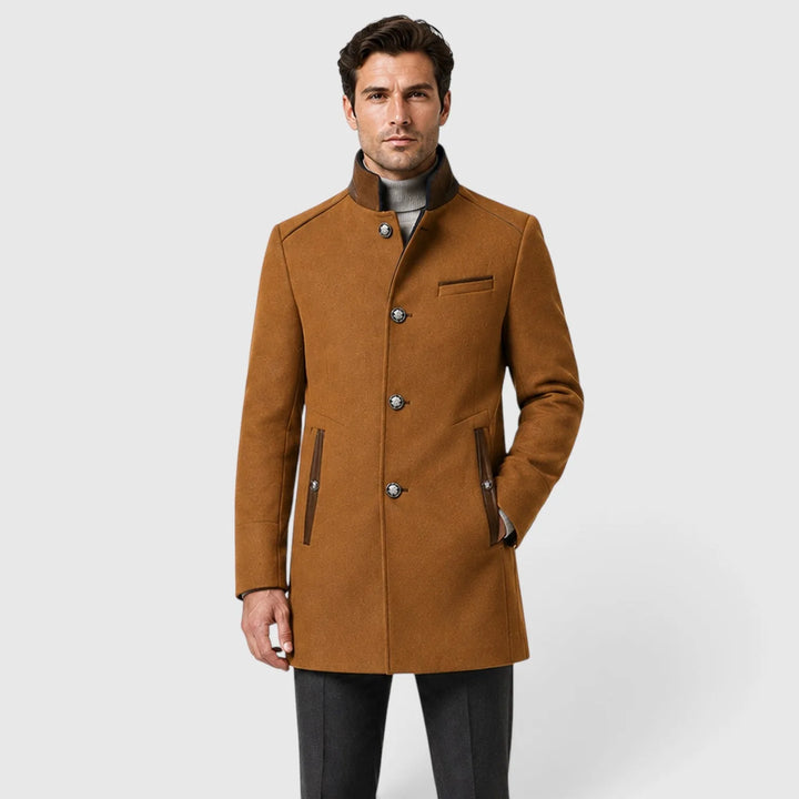 Formele heren trenchcoat met dubbele knoop