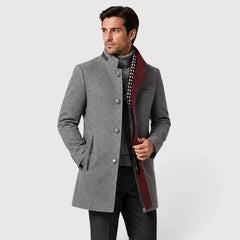 Formele heren trenchcoat met dubbele knoop