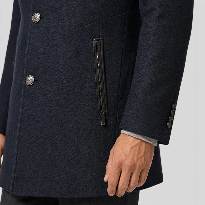 Formele heren trenchcoat met dubbele knoop