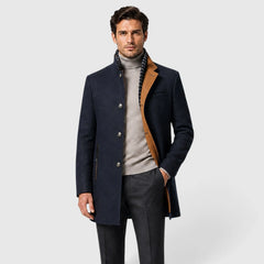 Formele heren trenchcoat met dubbele knoop