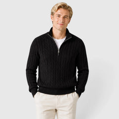 Zip-up trui met kabelpatroon
