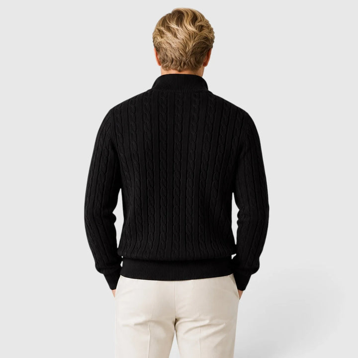 Zip-up trui met kabelpatroon