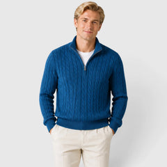 Zip-up trui met kabelpatroon