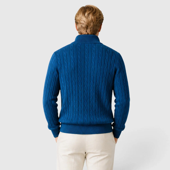 Zip-up trui met kabelpatroon
