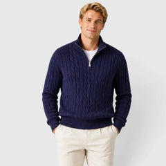 Zip-up trui met kabelpatroon