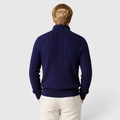 Zip-up trui met kabelpatroon