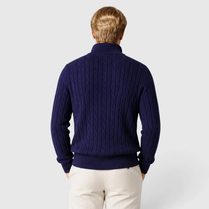 Zip-up trui met kabelpatroon